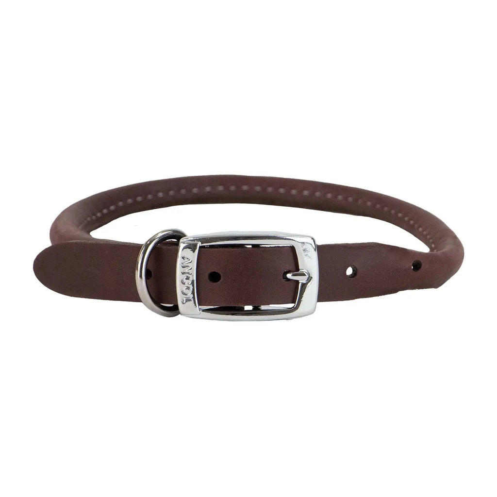 Heritage Rolled Leather Collar Oxblood