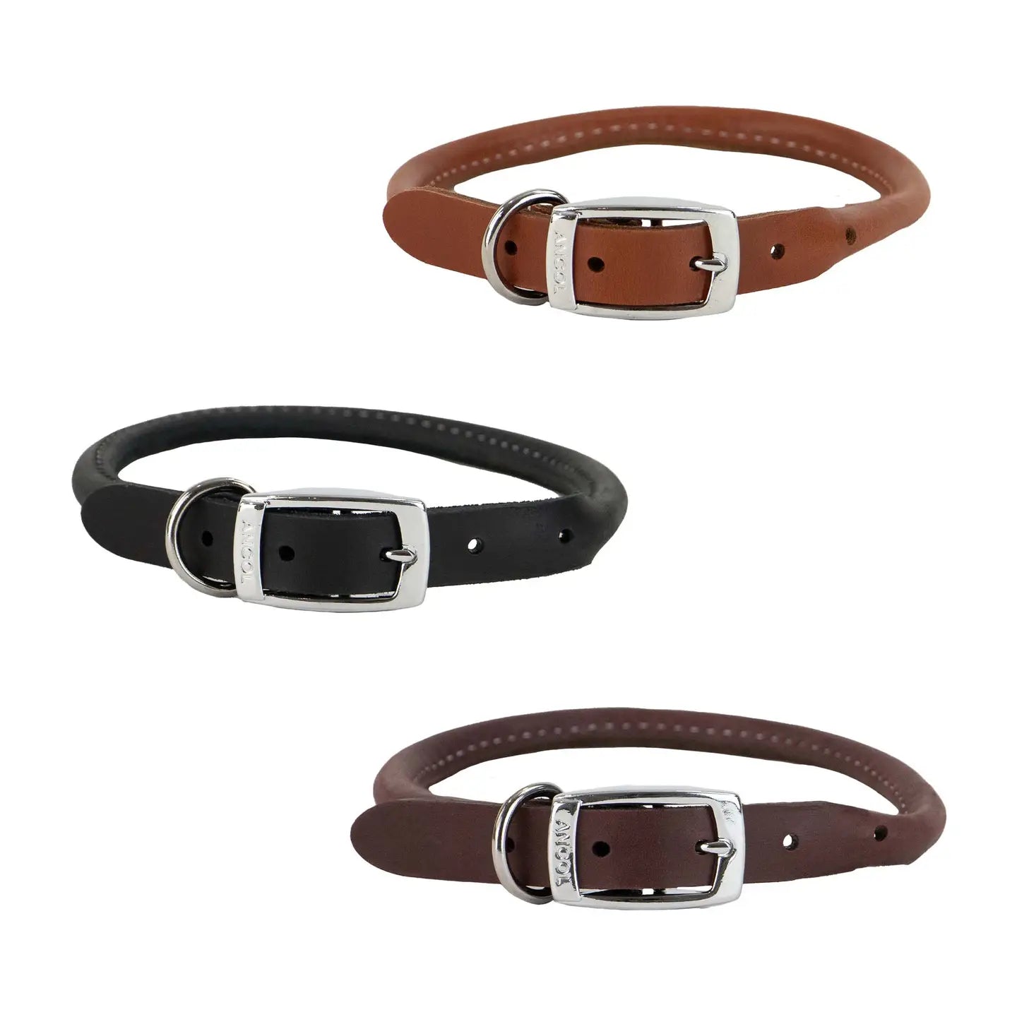Heritage Rolled Leather Collar Oxblood