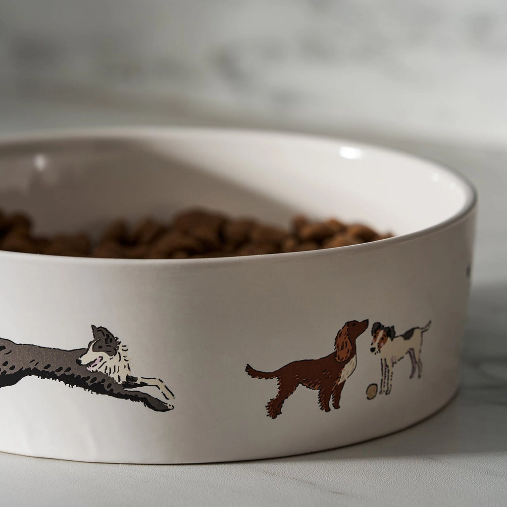 Doggy Daycare Stoneware Dog Bowl