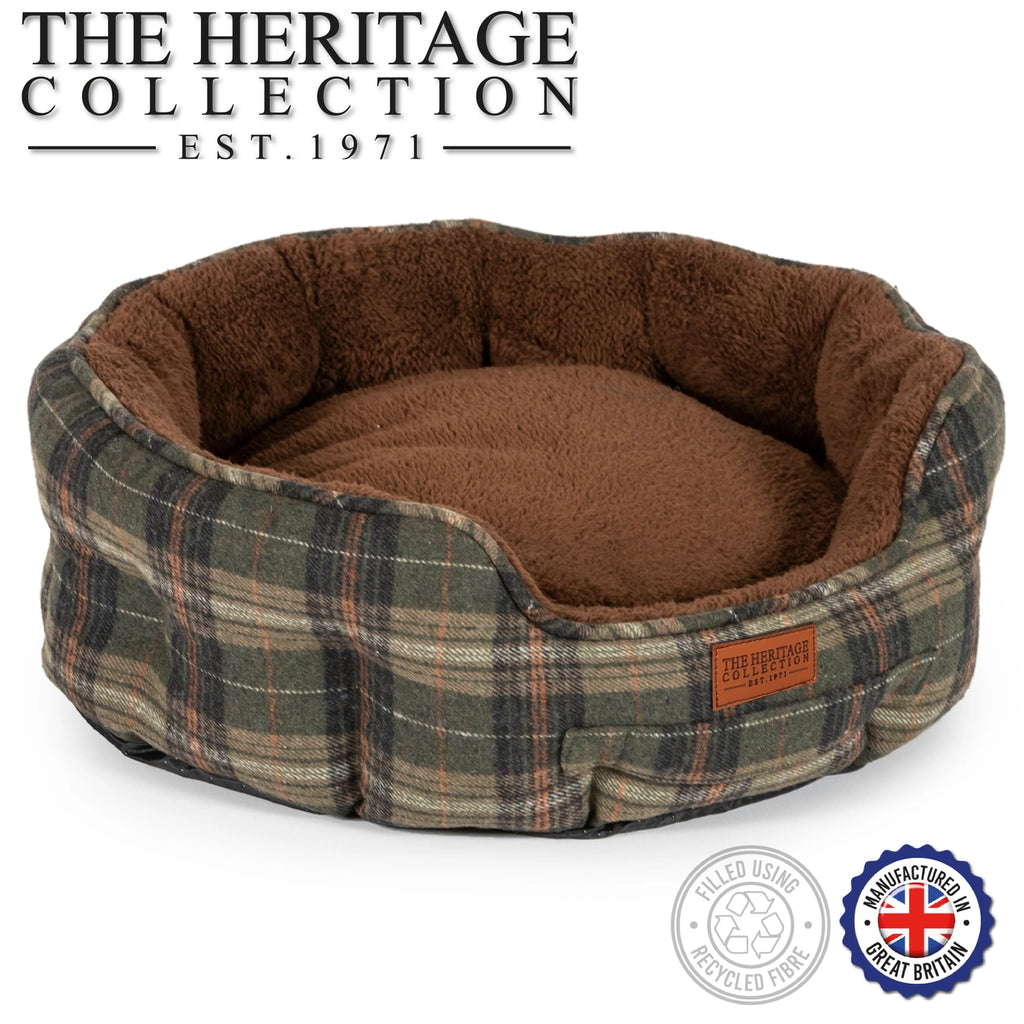 Heritage Collection Green Check Oval Bed