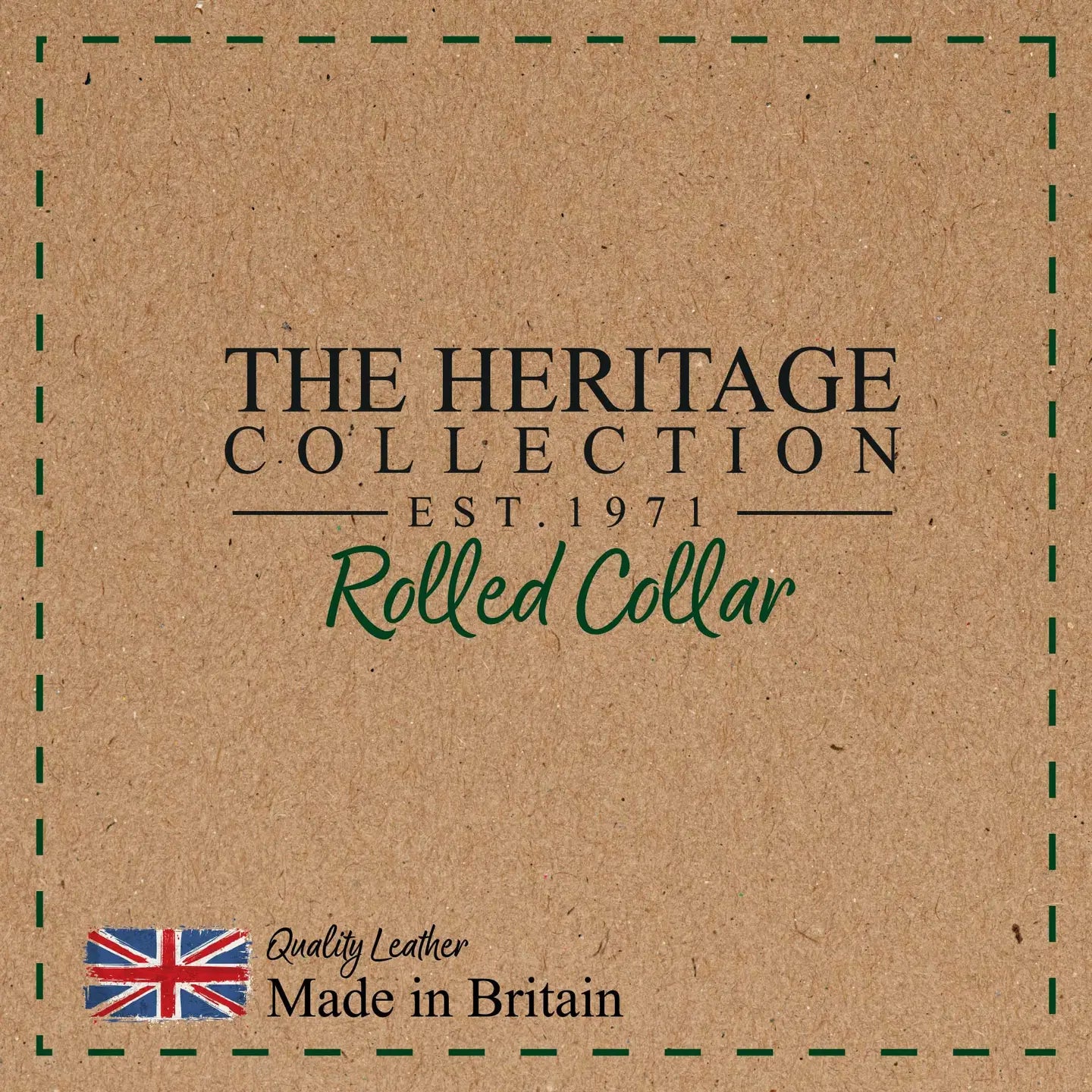 Heritage Rolled Leather Collar Black