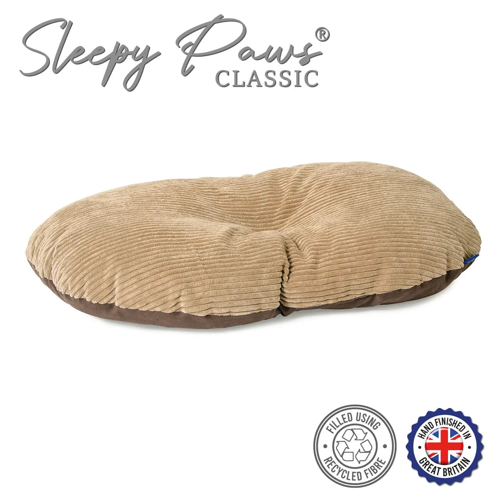 Sleepy Paws Classic Faux Suede & Cord Oval Cushion